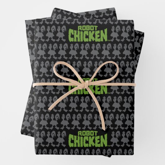 Robot Chicken Silhouette Pattern Geschenkpapier Set (Beispiel)