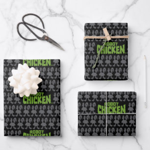 Robot Chicken Silhouette Pattern Geschenkpapier Set