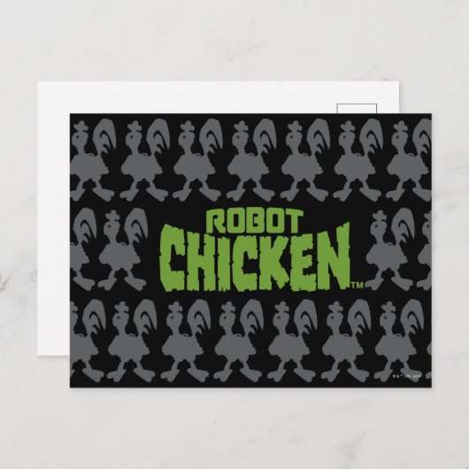 Robot Chicken Silhouette Pattern Postkarte (Vorne/Hinten)
