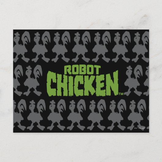 Robot Chicken Silhouette Pattern Postkarte (Vorderseite)