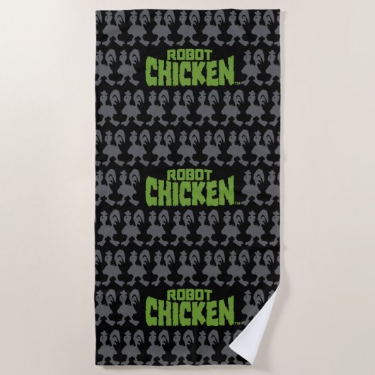 Robot Chicken Silhouette Pattern Strandtuch (Vorderseite)