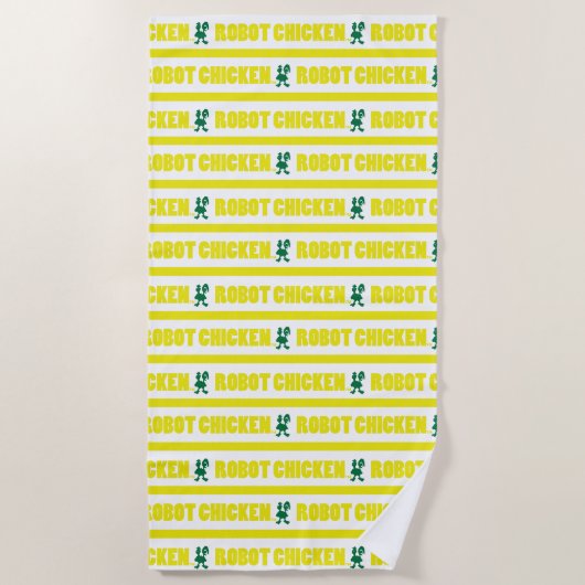 Robot Chicken Stripe Pattern Strandtuch (Vorderseite)