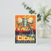 Robot Cicada Postkarte (Stehend Vorderseite)