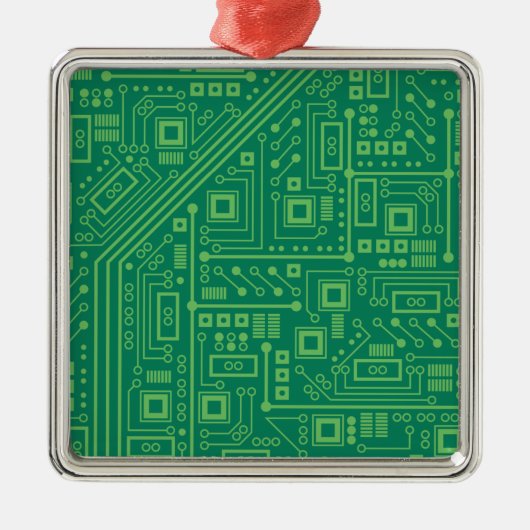 Robot Circuit Board Ornament Aus Metall (Vorne)