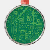 Robot Circuit Board Silbernes Ornament (Vorne)