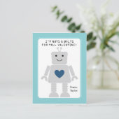 Robot Class Valentines Feiertagspostkarte (Stehend Vorderseite)