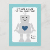 Robot Class Valentines Feiertagspostkarte (Vorderseite)
