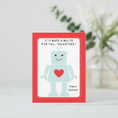 Robot Class Valentines Feiertagspostkarte (Stehend Vorderseite)