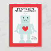 Robot Class Valentines Feiertagspostkarte (Vorderseite)