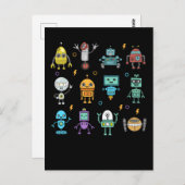 Robot Collection Funny Robotics Postkarte (Vorne/Hinten)