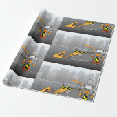 Robot Construction Worker Geschenkpapier (Ungerollt)