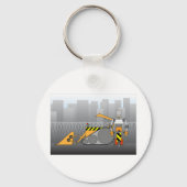 Robot Construction Worker Schlüsselanhänger (Rückseite)