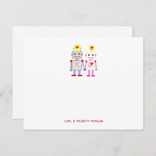 Robot Couple Vielen Dank, dass Sie sich Karten mer (Vorne/Hinten)