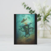 Robot Cowboy Postkarte (Stehend Vorderseite)