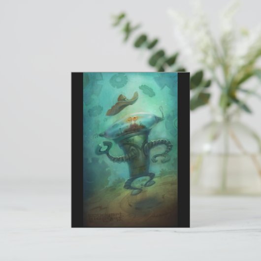 Robot Cowboy Postkarte (Stehend Vorderseite)