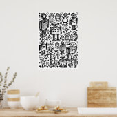 Robot Crowd Poster (Küche)