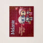 Robot Custom Child Name Valentine's Day Puzzle  (Vertikal)