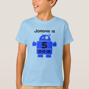 Robot Customizable 5th Birthday T - Shirt