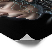 Robot Cyborg Brain Artificial Intelligence Poster (Ecke)