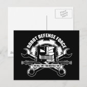Robot Defense Force Postcard Postkarte (Vorne/Hinten)