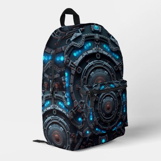 Robot Design Rucksack – Trendiger Tech Style Bag (Rückseitige Ecke links)