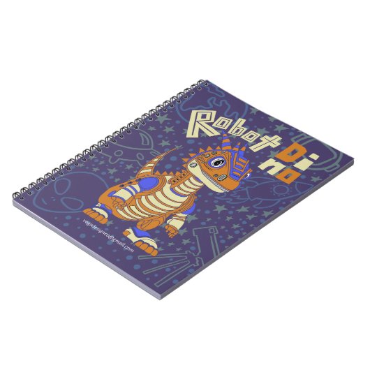 Robot Dino Spiral Notebook Notizblock (Linke Seite)