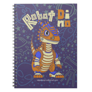 Robot Dino Spiral Notebook Notizblock