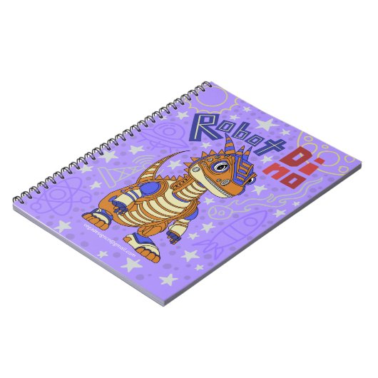 Robot Dino Spiral Notebook Notizblock (Linke Seite)