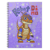 Robot Dino Spiral Notebook Notizblock (Vorderseite)