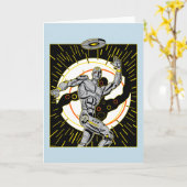 Robot Disk Golfer Karte (Gelbe Blume)