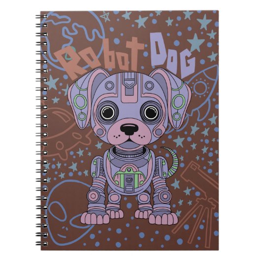 Robot Dog-Notebook Notizblock (Vorderseite)