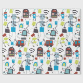 Robot Doodles Geschenkpapier (Flach)