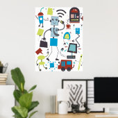 Robot Doodles Poster (Heimbüro)