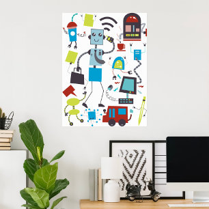 Robot Doodles Poster