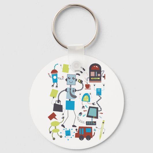 Robot Doodles Schlüsselanhänger (Vorderseite)