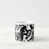 "Robot Dreams" Abstrakte Kunst im B&W Espressotasse (Vorderseite)