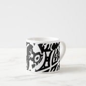 "Robot Dreams" Abstrakte Kunst im B&W Espressotasse (Vorderseite Rechts)