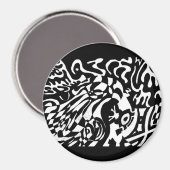 "Robot Dreams" Abstrakte Kunst im B&W Magnet (Vorderseite/Rückseite)