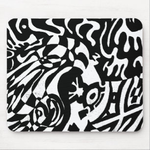 "Robot Dreams" Abstrakte Kunst im B&W Mousepad