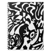 "Robot Dreams" Abstrakte Kunst im B&W Notizblock (Vorderseite)