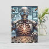 Robot Engineer Feiertagskarte (Stehend Vorderseite)