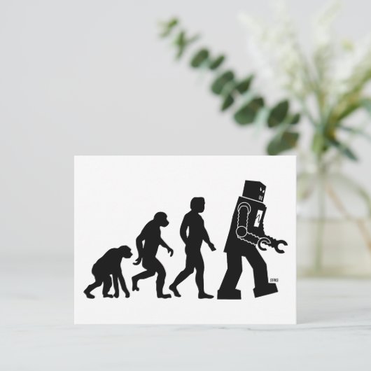 Robot Evolution Postcard Postkarte (Stehend Vorderseite)