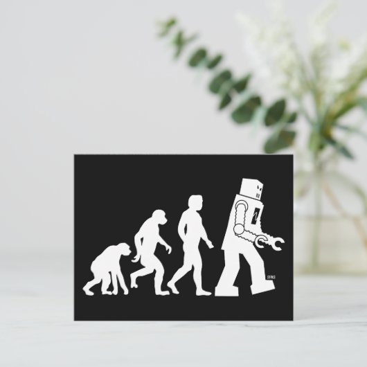 Robot Evolution Postcard Postkarte (Stehend Vorderseite)