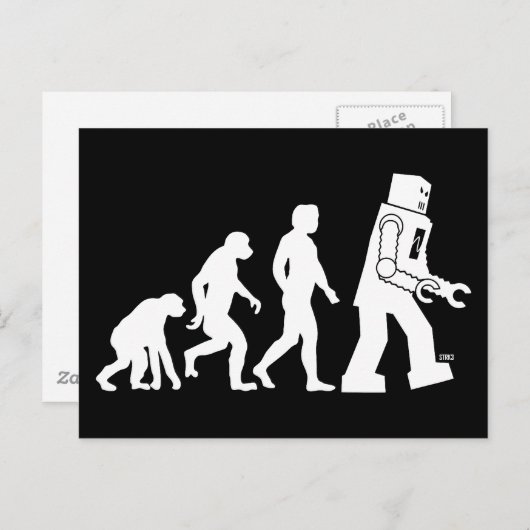 Robot Evolution Postcard Postkarte (Vorne/Hinten)