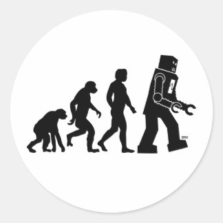 Robot-Evolution Runder Aufkleber