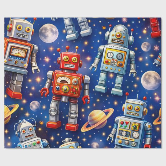 Robot exploration cos geschenkpapier (Flach)