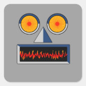 Robot-Face-Sticker Quadratischer Aufkleber (Vorderseite)