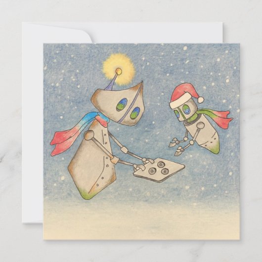 Robot Ferien Feiertagskarte (Vorderseite)