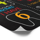 Robot First Birthday Chalkboard-Zeichen Poster (Ecke)