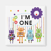 Robot First Birthday Tshirts und Geschenke Magnet (Vorne)